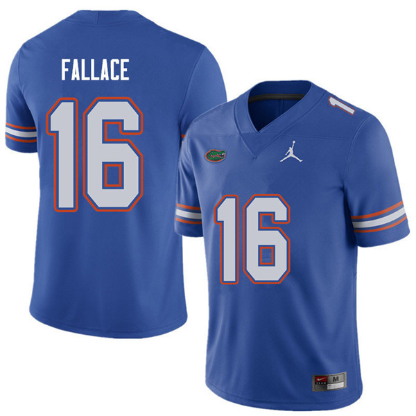 Jordan Brand Men #16 Brian Fallace Florida Gators College Football Jerseys Sale-Royal - Click Image to Close